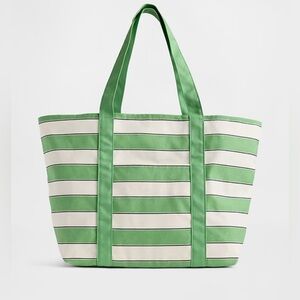 BRAND NEW WITH TAGS GAP Green and White Striped Tote Bag.